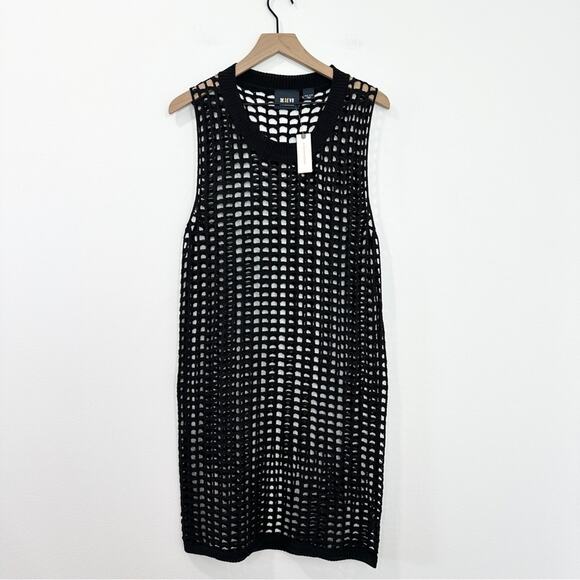 Anthropologie Maeve Karenina Knit Kaftan Coverup Black Knit Dress nwt one size - Picture 1 of 7